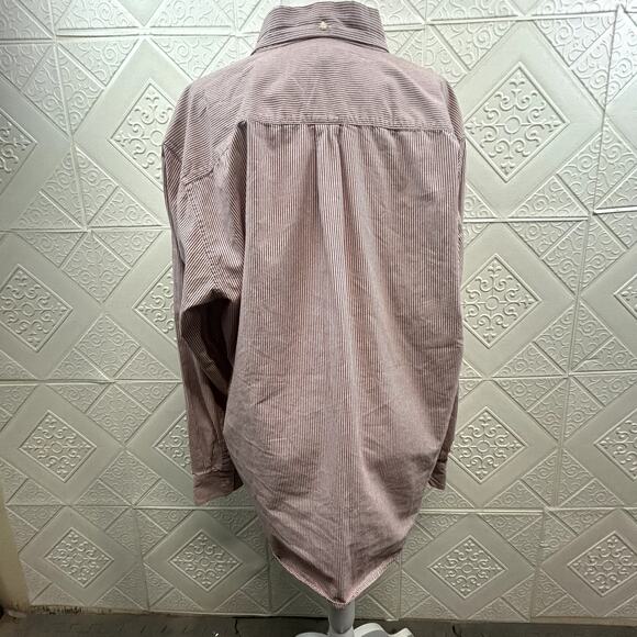 Old Navy XL Men's button-up shirt red white stripe long sleeve Vintage - Picture 6 of 13